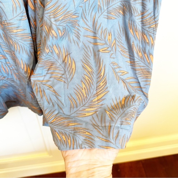 Travida Tra Vida Womens Blue Patterned Wide Leg Pull On Resortwear Pants Palazzo - Picture 3 of 7